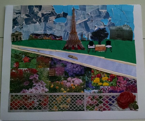 Paris the City of Lights (Mixed Media Collage)