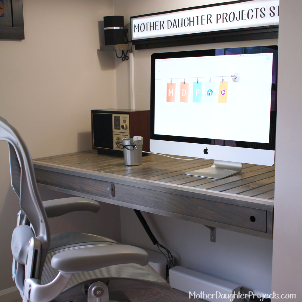 Diy floating desk with storage deals