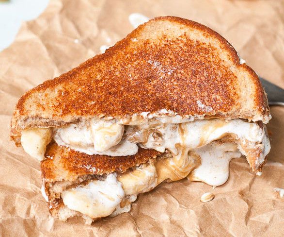 Gourmet Peanut Butter & Jelly Sandwich With a Chocolate Milkshake