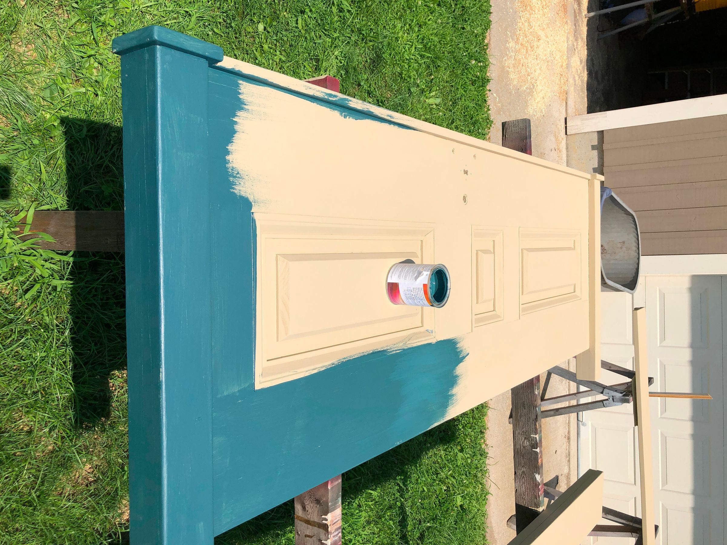 Reclaimed Vintage Door King Size Bed and Night Stands 11 Steps (with