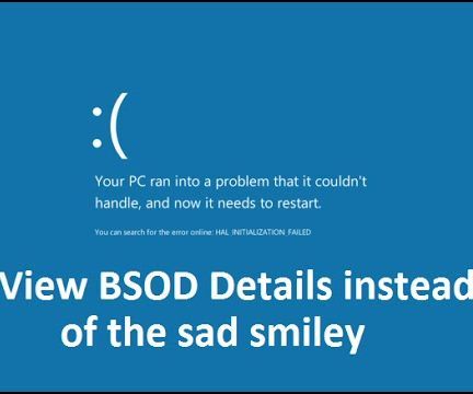 How to View BSOD Details Instead of the Sad Smiley