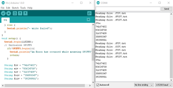 Upload the IVs Into Both ESPs