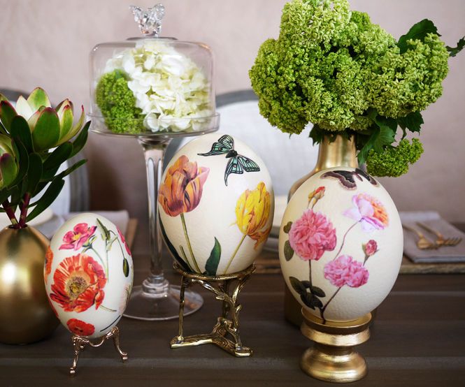 DIY Découpage Ostrich Eggs