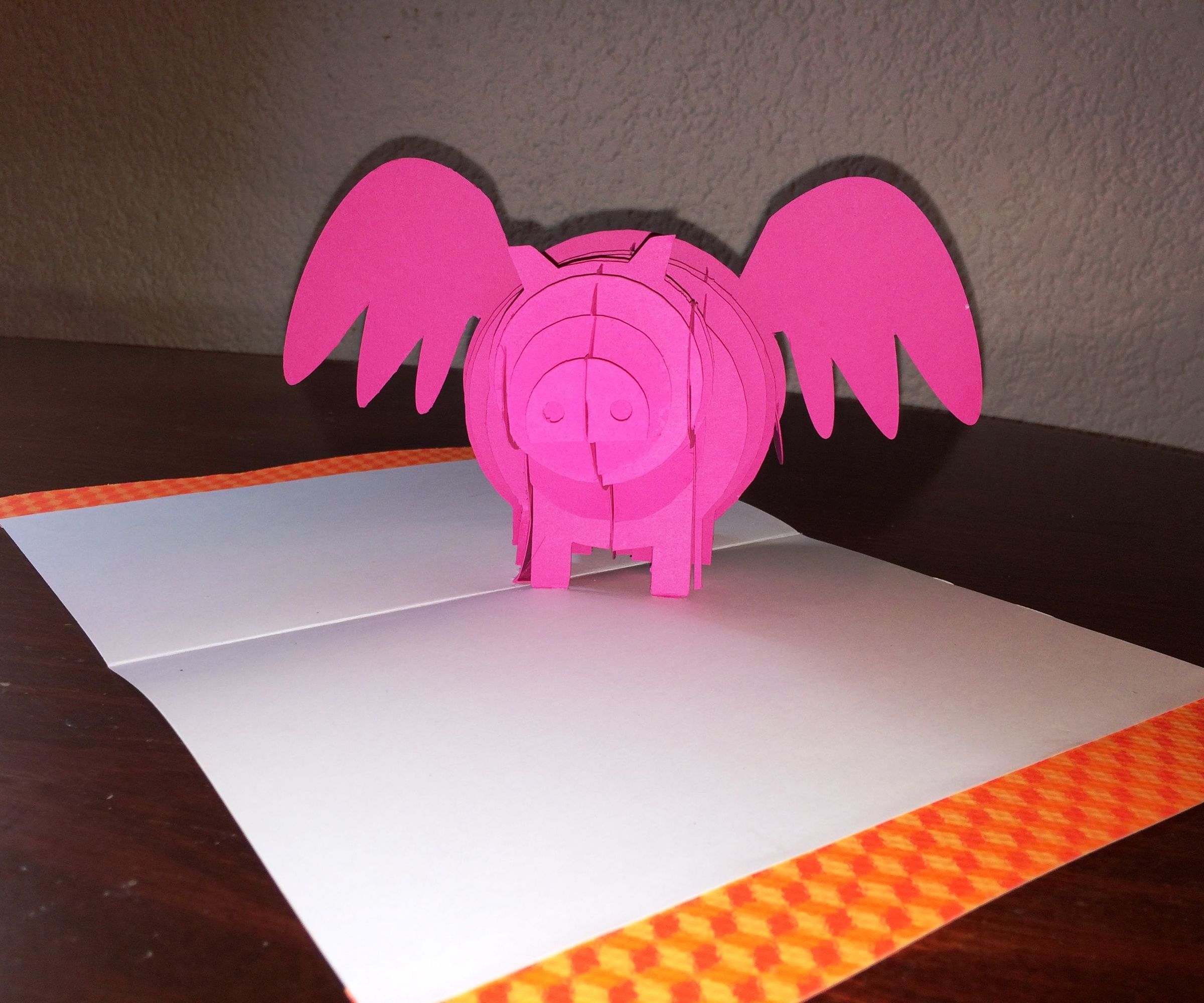 When pigs have wings pop up card