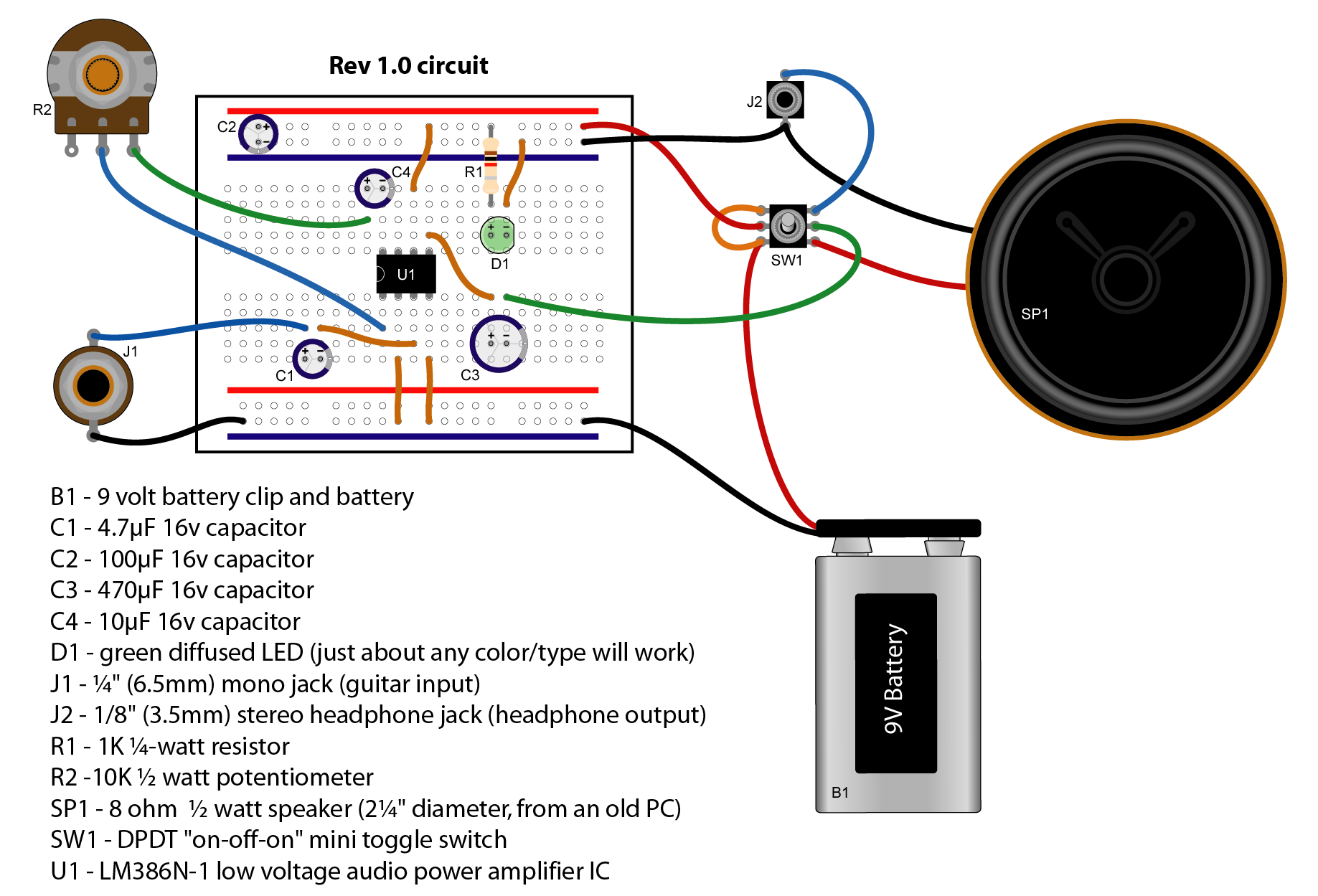 Small Guitar Amp Schematics Simple Valve Amplifier Circuits.