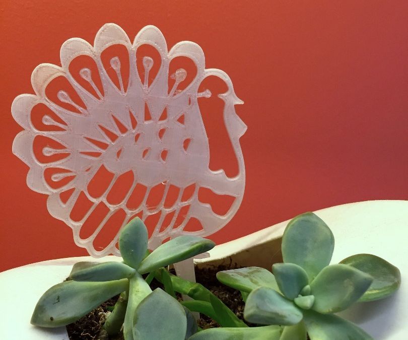 3D-Printed Thanksgiving Stake Decoration From 2D Image With Tinkercad