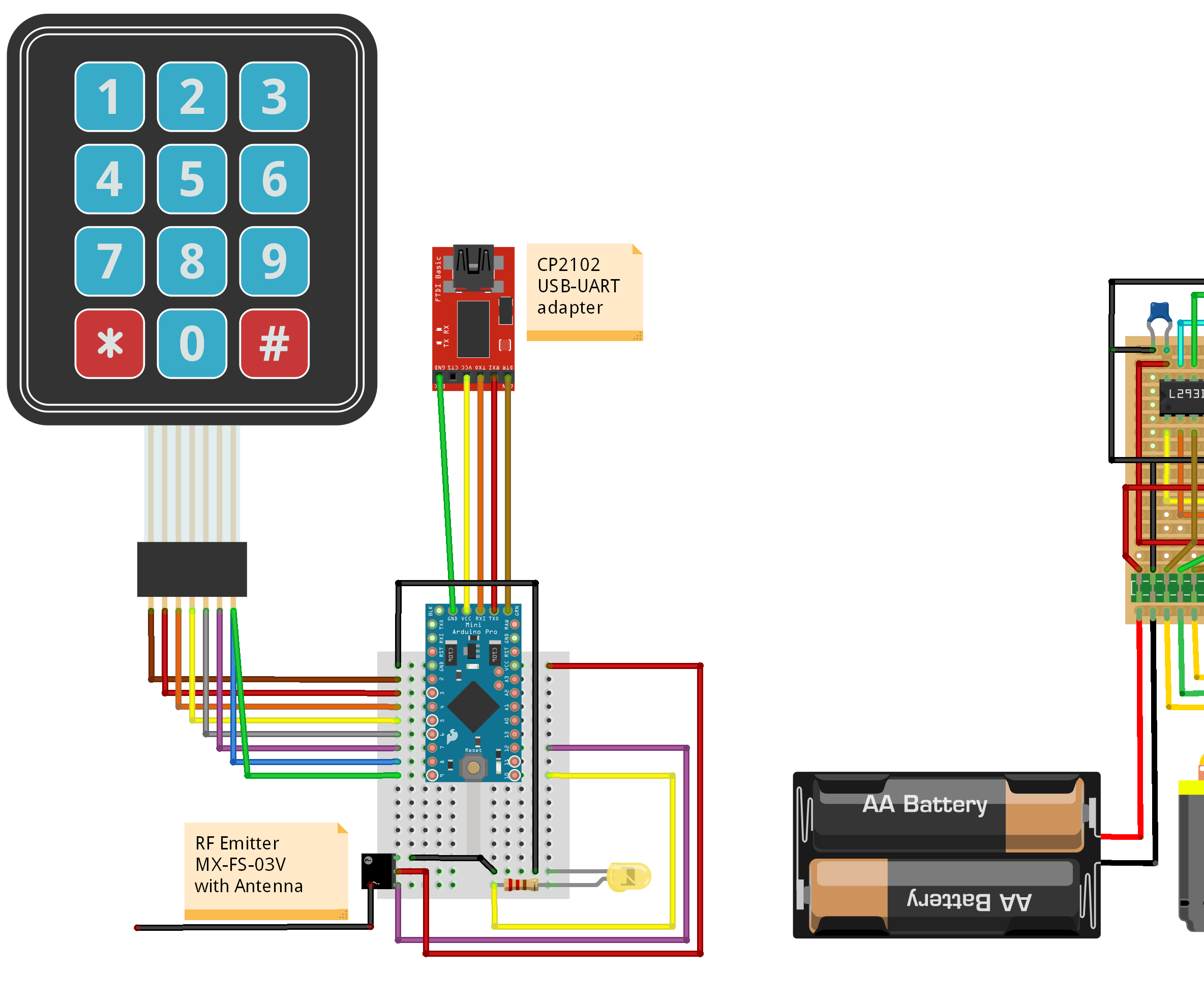 2WD VEHICLE AND PROTOTYPING PCB