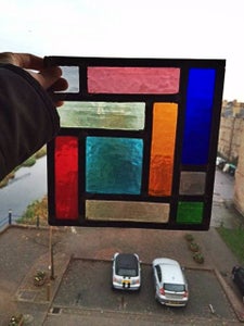 Stained Glass Cubism Panel