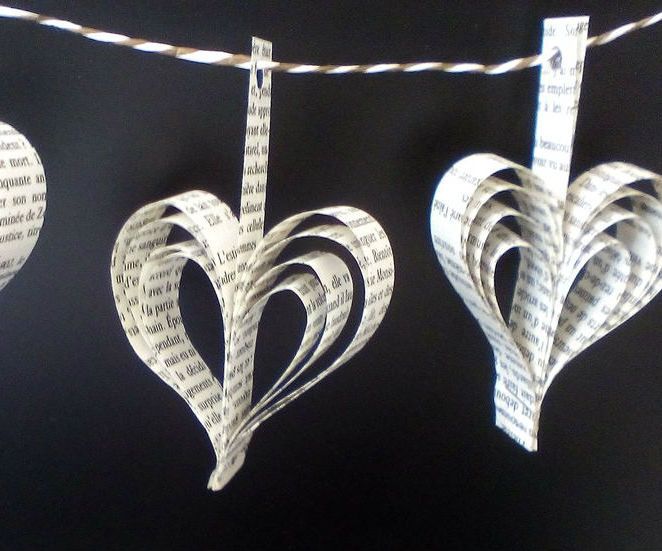Heart Book Paper Garlands
