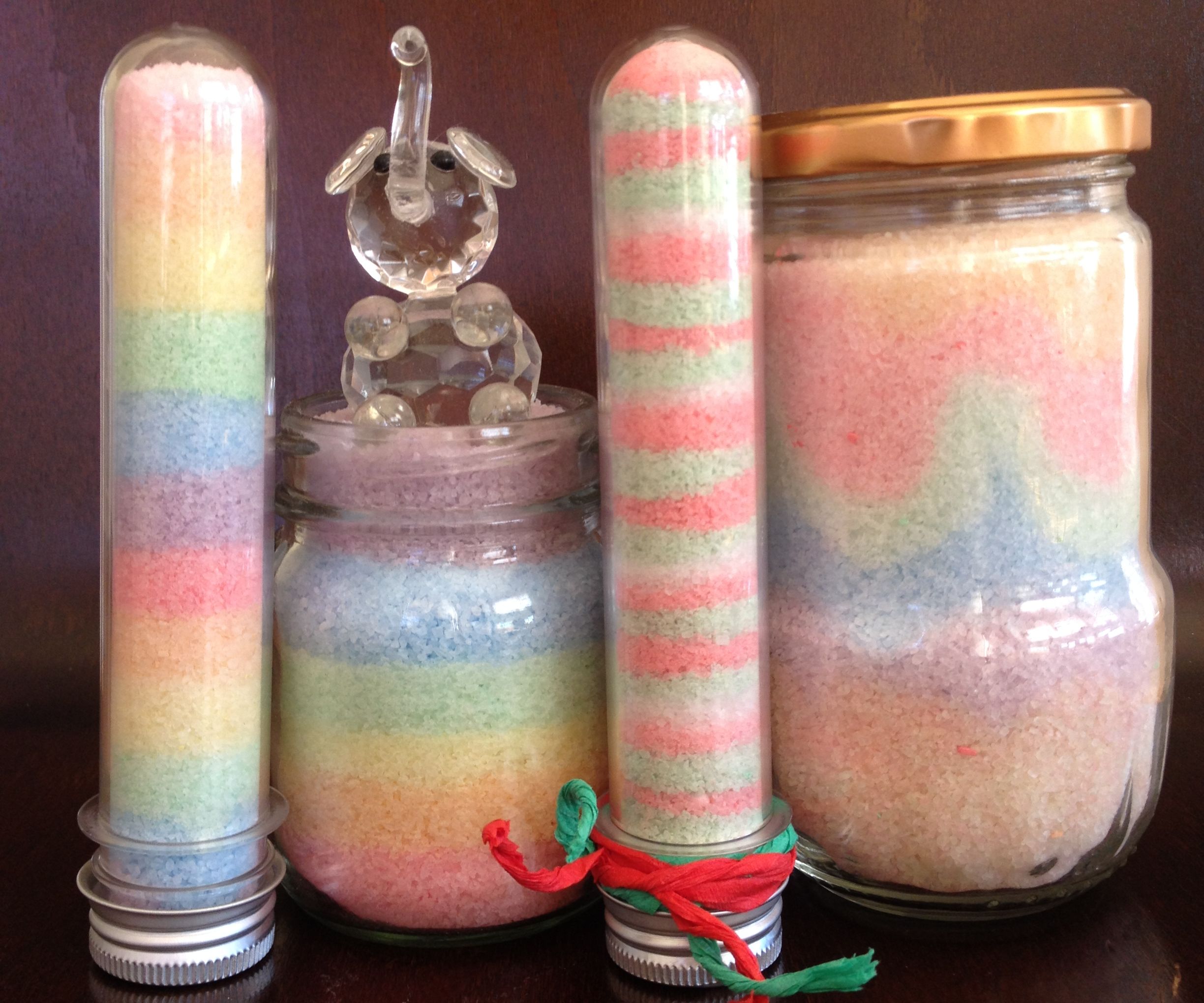 Colourful Salt Jars