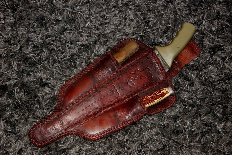 KP Leather Sheath, Lace Cutter-splitter, Chisel/prongs and KP Wood Splitter