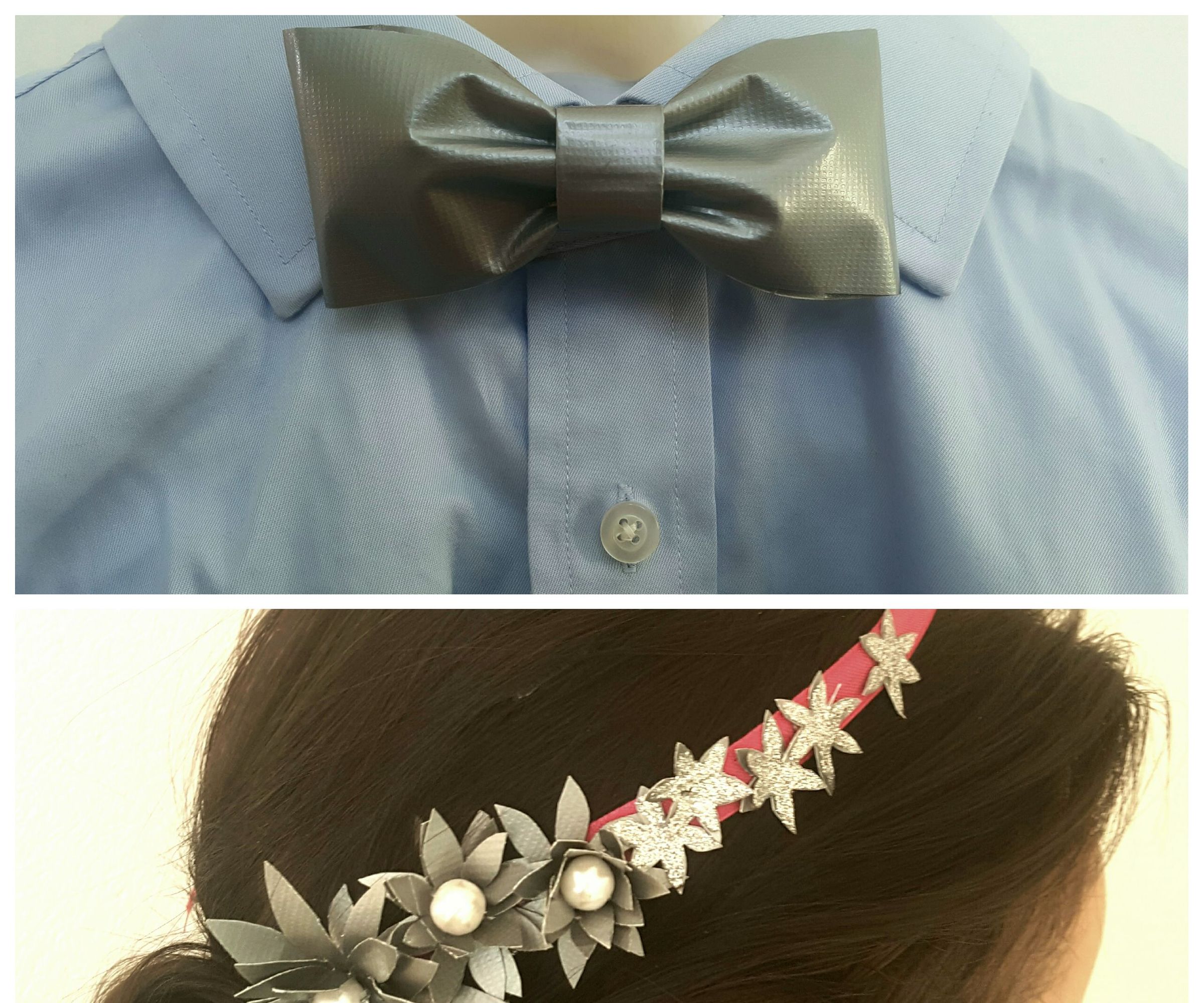 Bow Tie and Hair Piece Out of Duct Tape