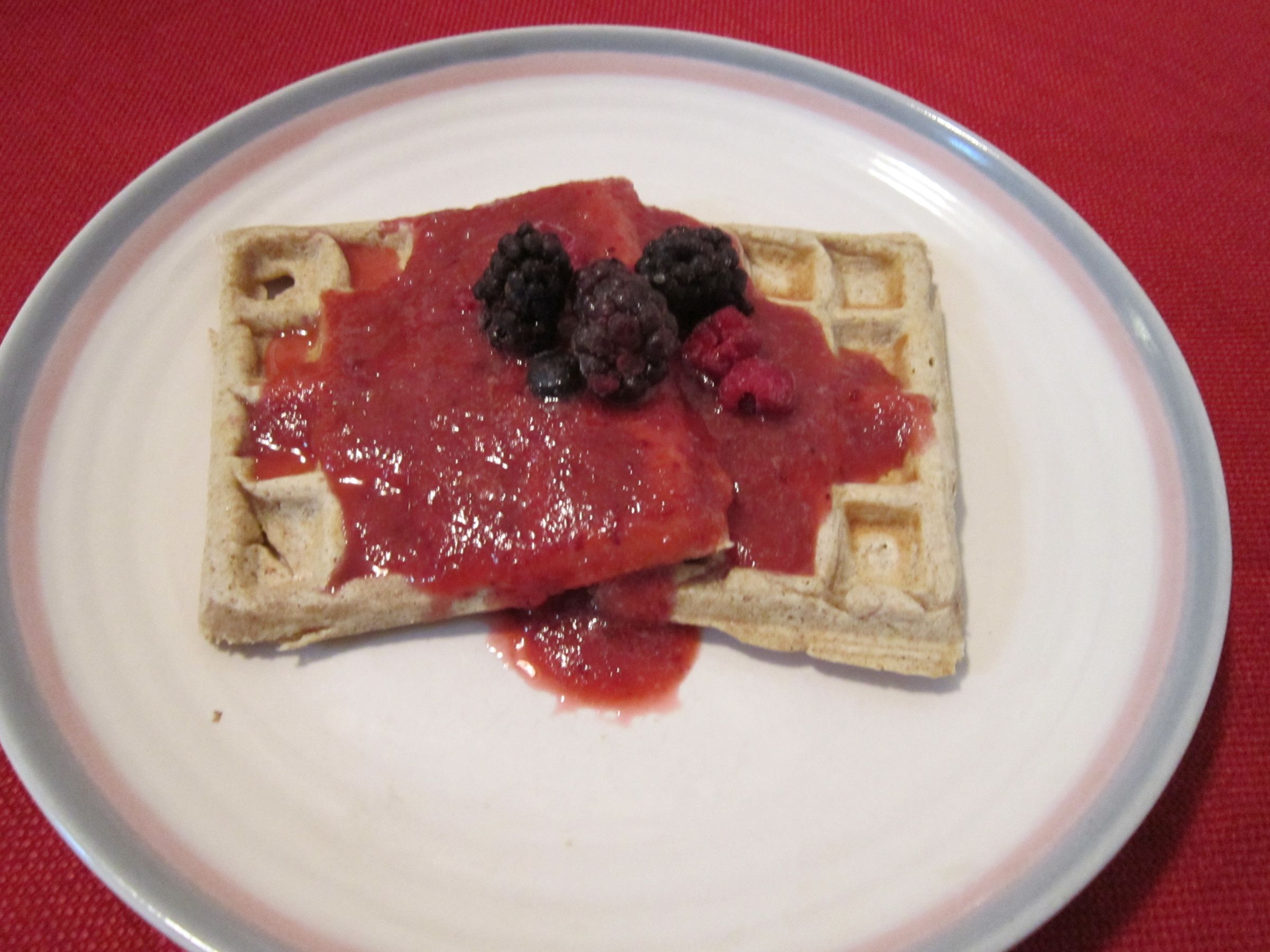 Whole Wheat Waffles With Tangy Plum Sauce