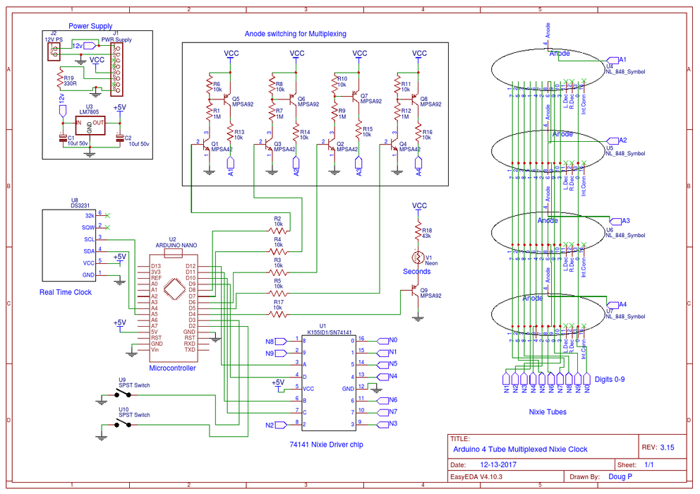 Arduino 4 Tube Multiplexed Nixie Clock : 10 Steps (with Pictures