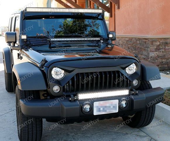 Install 07-17 Jeep Wrangler Tow Hook Mounted LED Light Bar