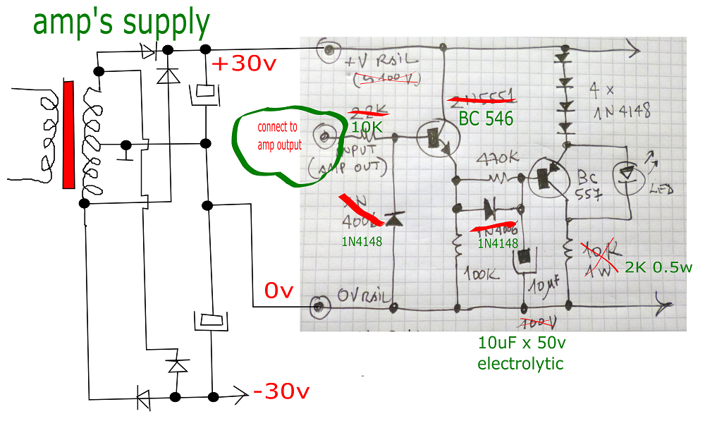Clip Indicator (LED) for Any Power Amp : 6 Steps (with Pictures