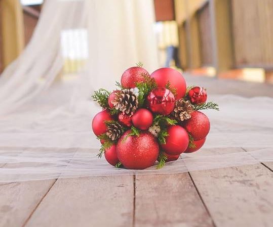 Christmas Bauble Wedding Bouquet 