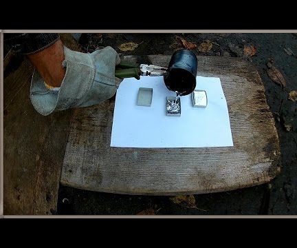 Casting Lead Into a Match Box and a Paper Tube