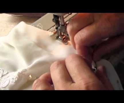 Hemming Chiffon on a Wedding Dress