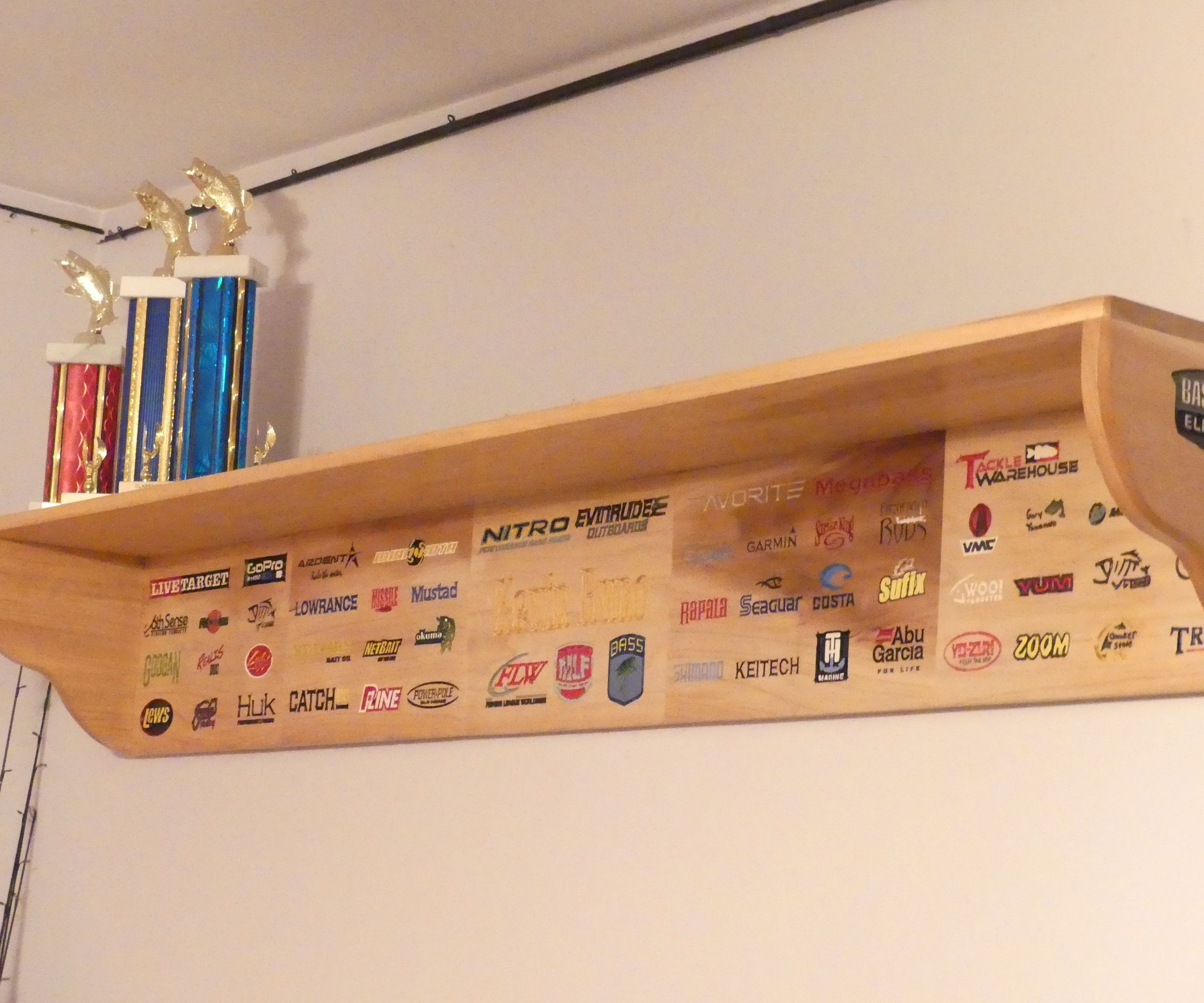 Bass Tournament Trophy Shelf