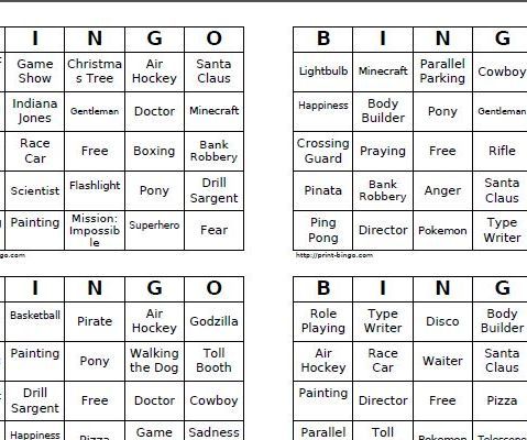 Charades Bingo