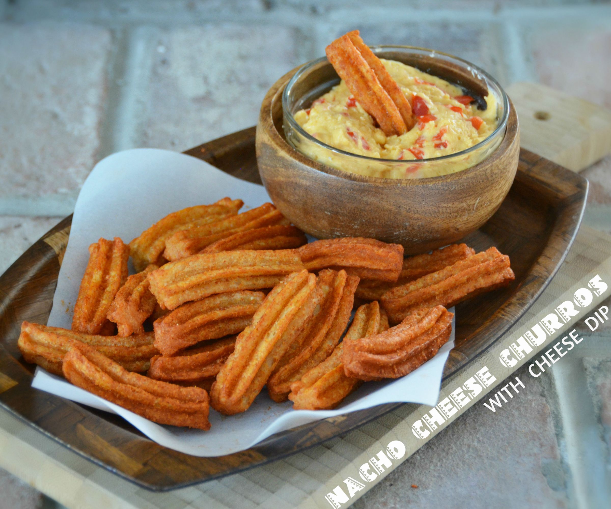 Nacho Cheese Churros With Cheese Dip