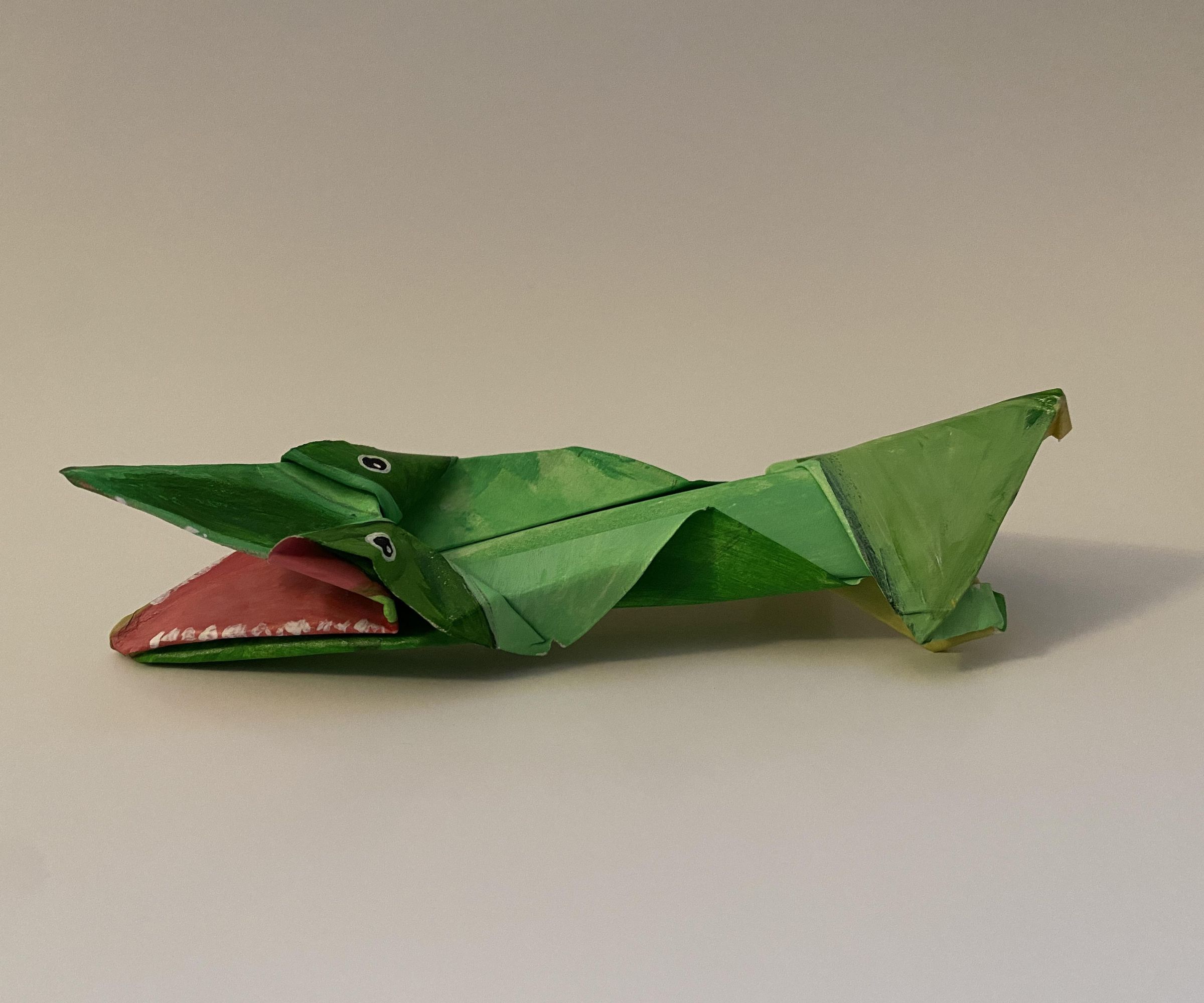 Painted Origami Gator