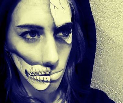 Part Skull Face Makeup Transformation 