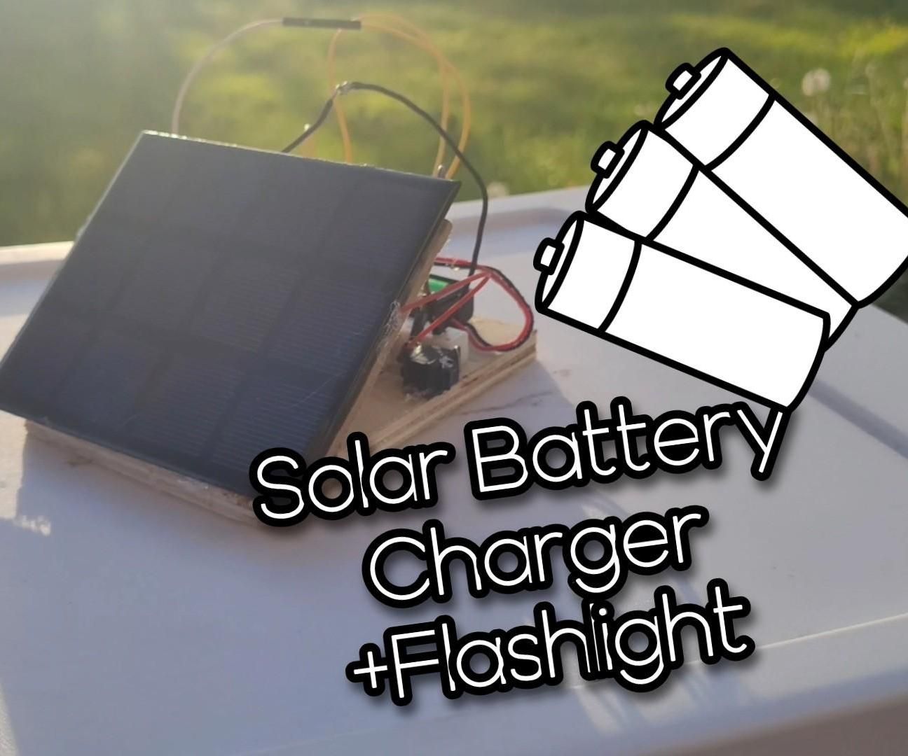 Solar Battery Charger and Flashlight - Made From Recycled Junk!