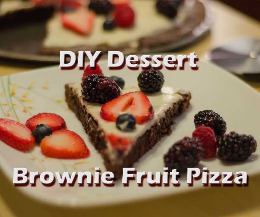 DIY Dessert Brownie Fruit Pizza