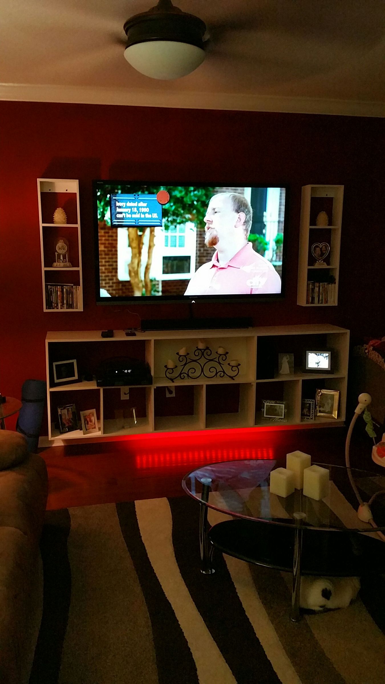 Wall Mounted Plywood Entertainment Center 