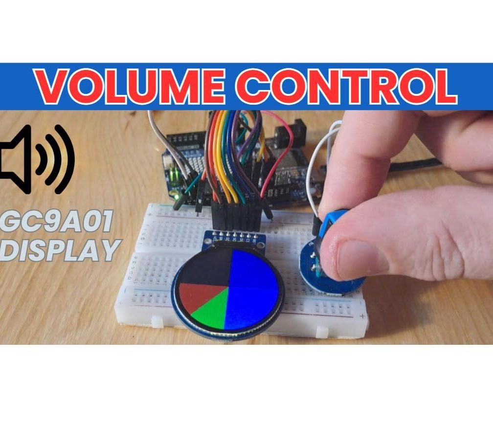 Volume Indicator - GC9A01 Display Using Visuino