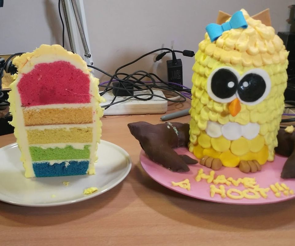 Surprise Yellow Owl Cake
