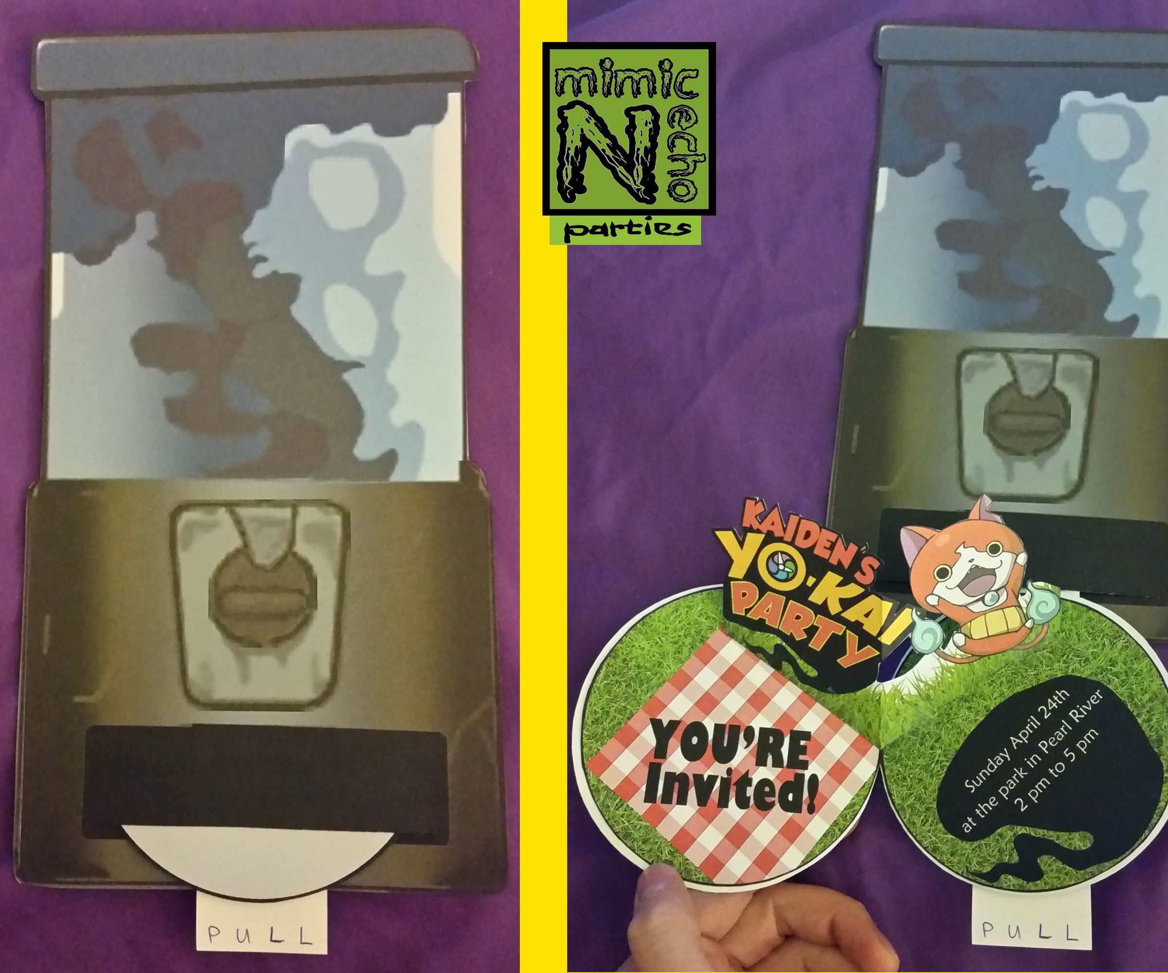 Yo Kai Watch Pop-up Party Invitations