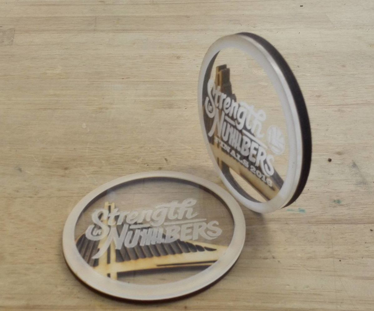 Laser Cut Wood and Plastic Logo