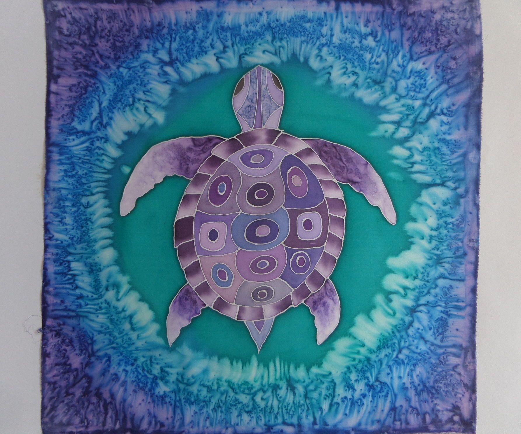 "Purple Turtle" Silk Painting