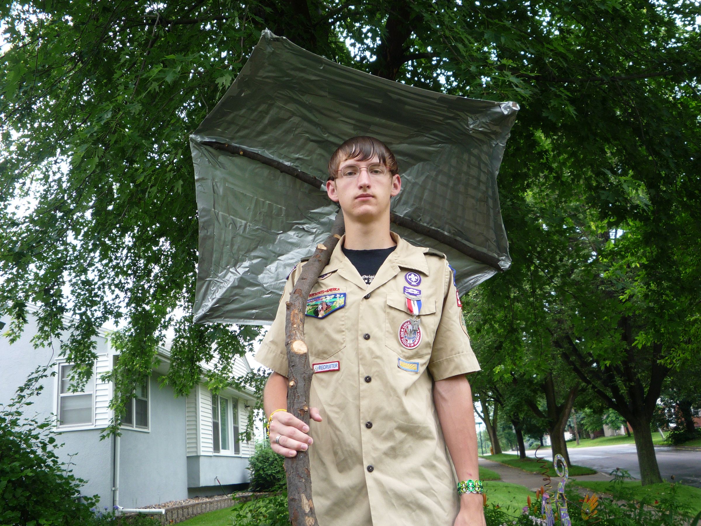 Funky McGroovy Duct Tape Survival Umbrella