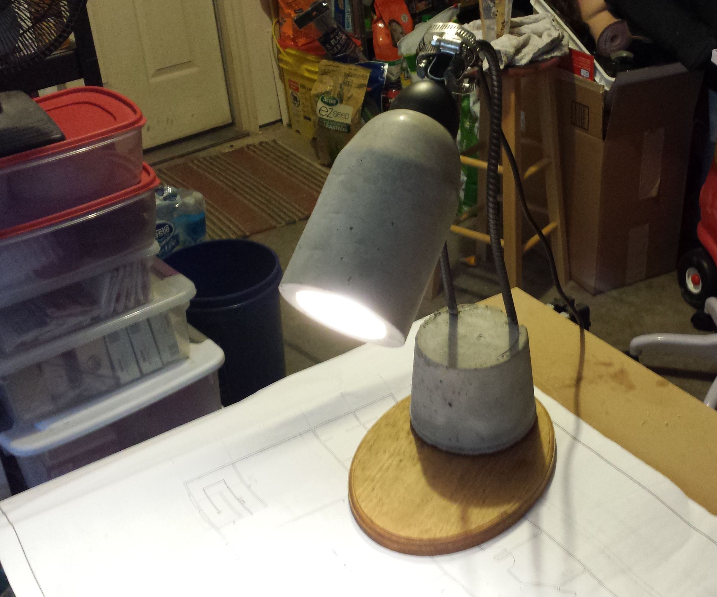 Concrete Desk Lamp