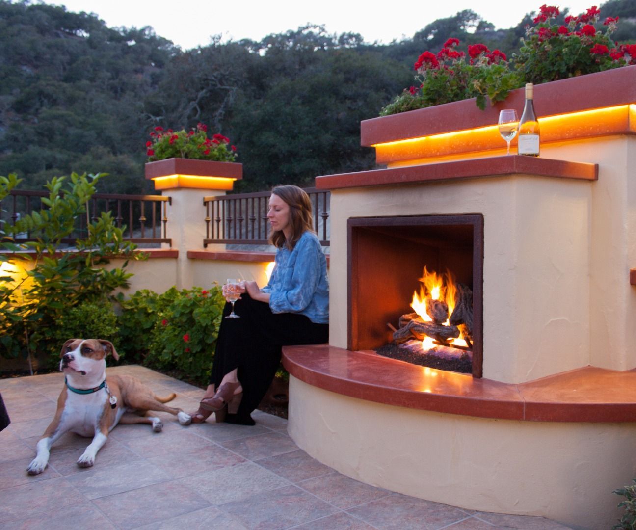 Architectural Cast Concrete: Wall Caps, Column Caps, and Fireplace Hearth and Mantel
