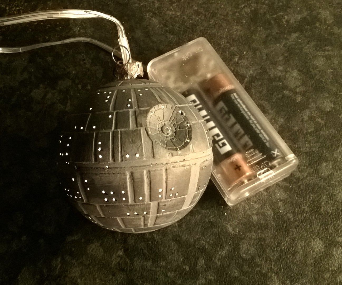 Glowing Death Star Christmas Ornament