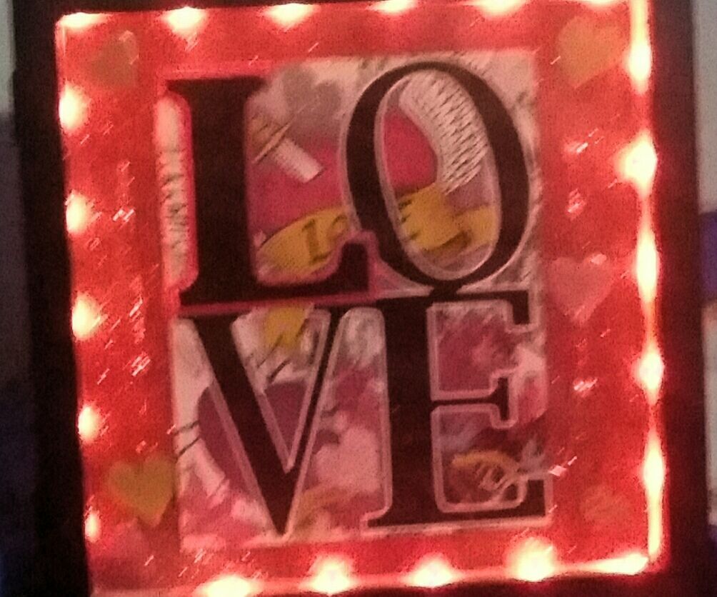 DIY Valentines Day Lighted Shadow Box Gift