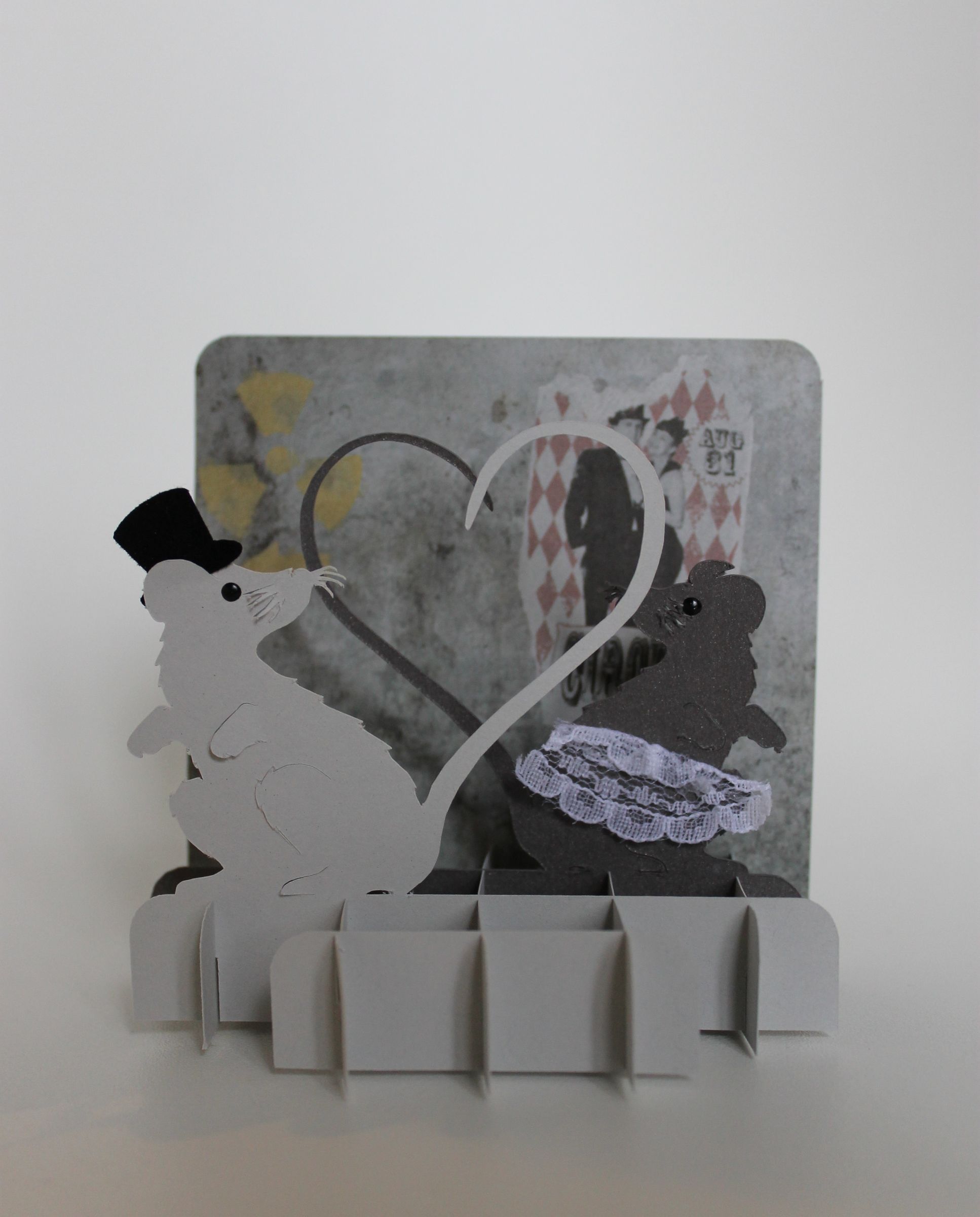 Rats in Love Standing Pop-up Card