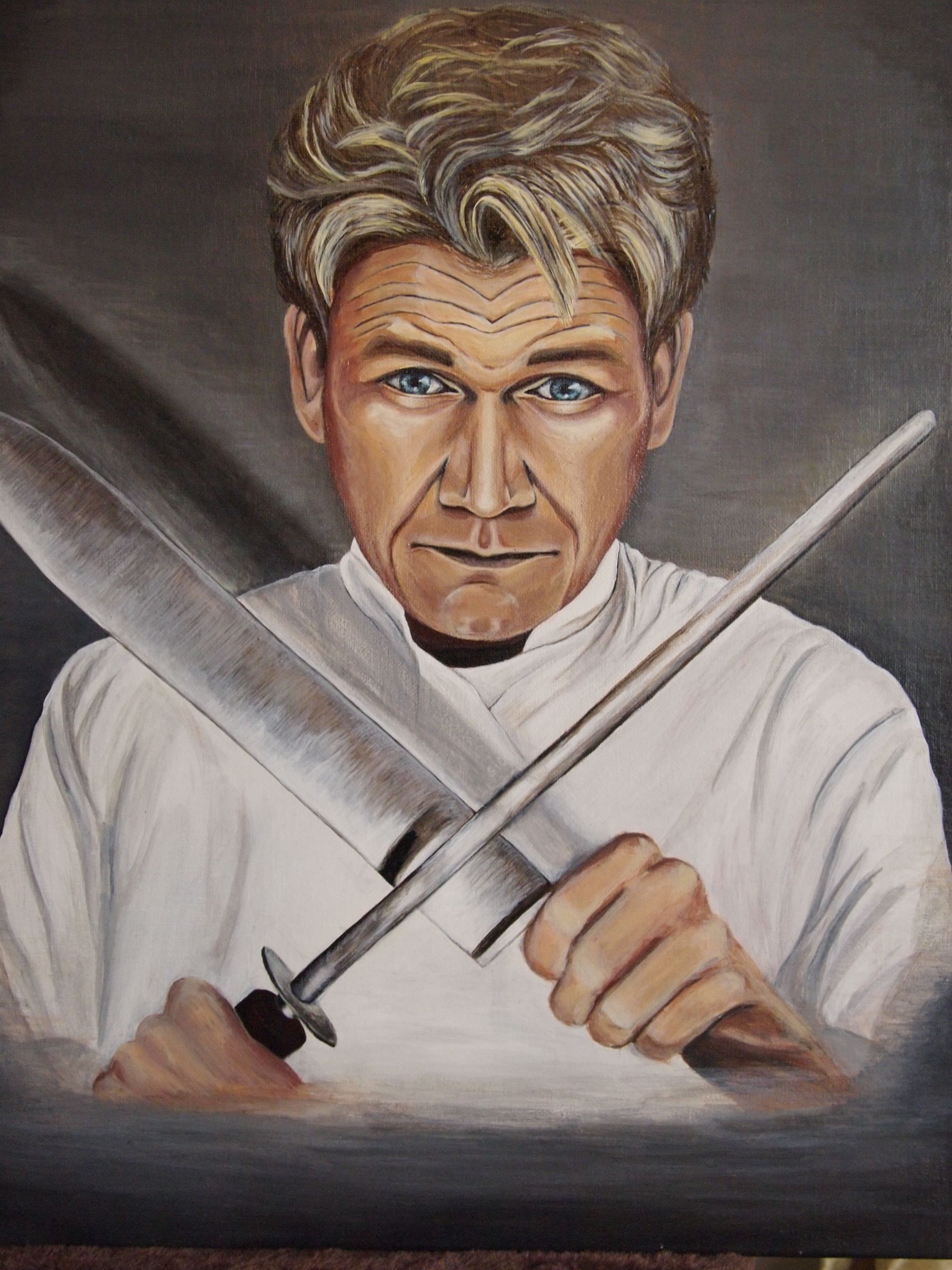 Gordon Ramsay Acrylic Portrait Painting & Tips