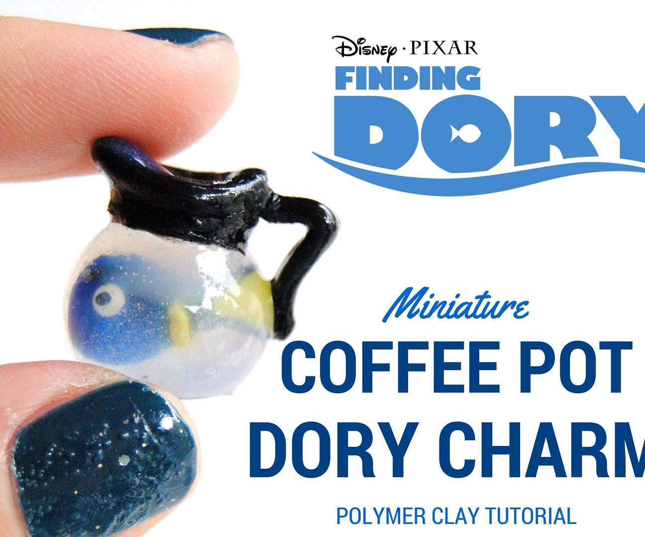 Polymer Clay DORY in COFFEE POT Tutorial /FINDING DORY/No RESIN