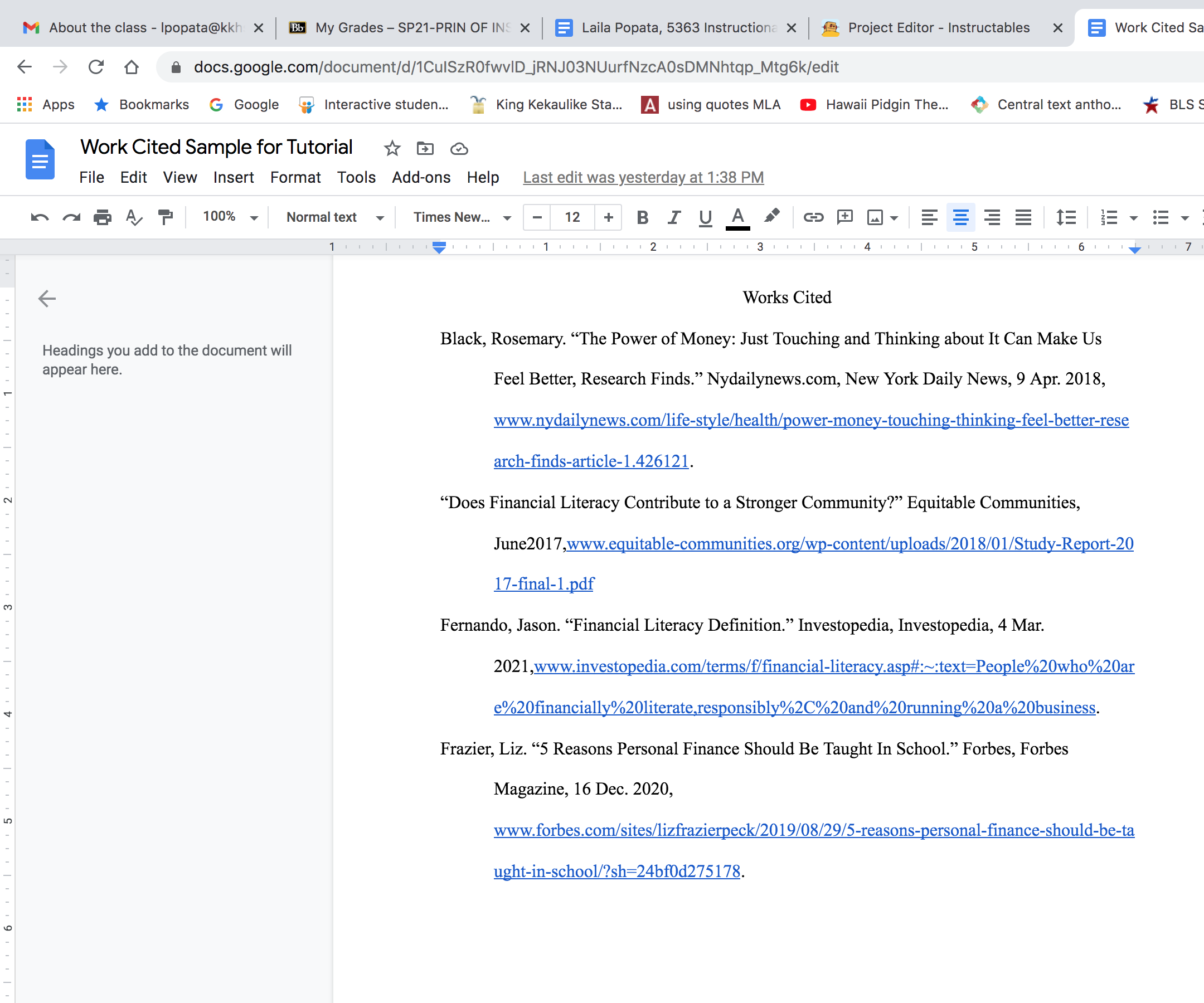 MLA Work Cited Citations 