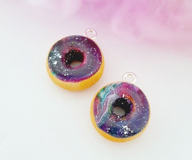 Polymer Clay Galaxy Donut Charm