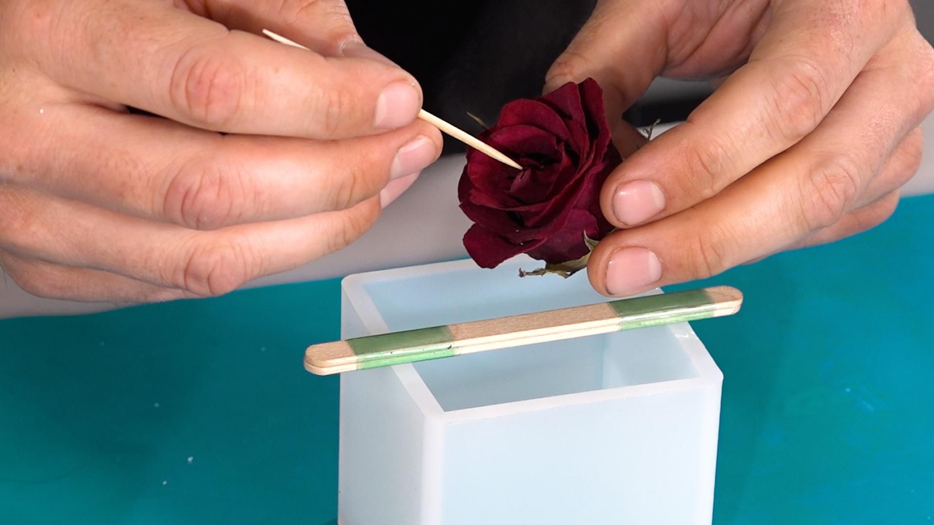 How to Cast Flowers in Epoxy Resin DIY Resin Rose Paperweight! 8