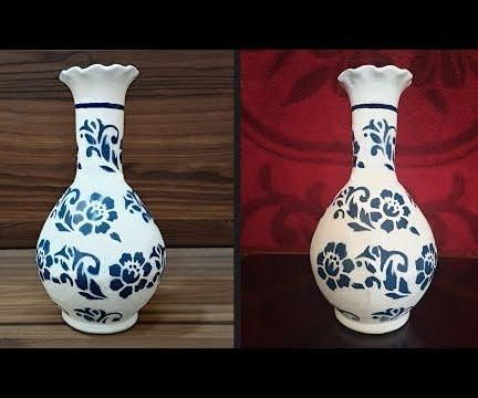 How to Decorate Vase From Paint|Flowers Paint Vase|Easy Craft & Art Tutorial