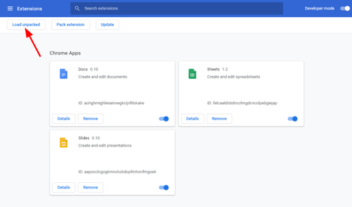 Load Unpacked Extension