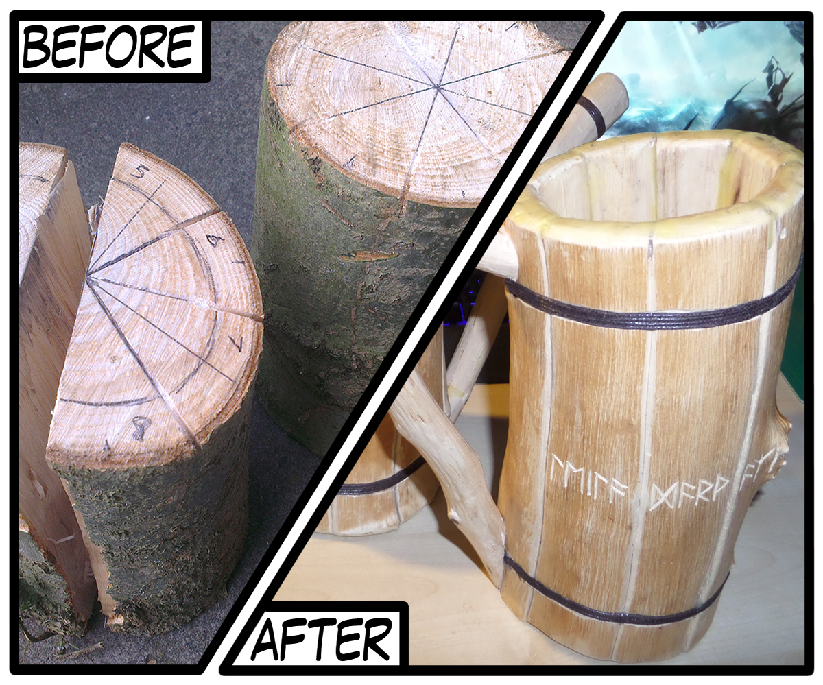 Wooden "Hobbit" Tankard